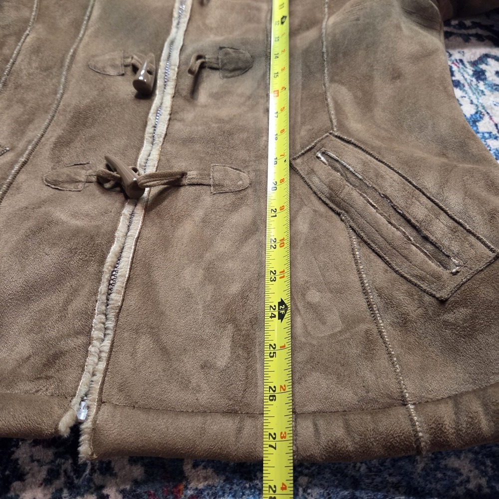 Vintage Y2K Esprit Faux Suede Shearling Coat Women's XL  Jacket NWOT 2000s - Picture 11 of 12